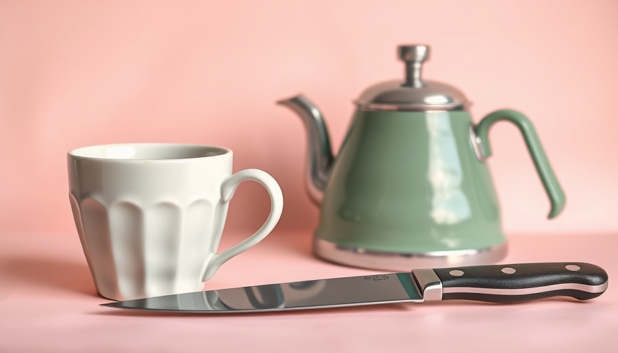 Best Kitchen Gifts for Mother's Day: mug, kettle, knife.