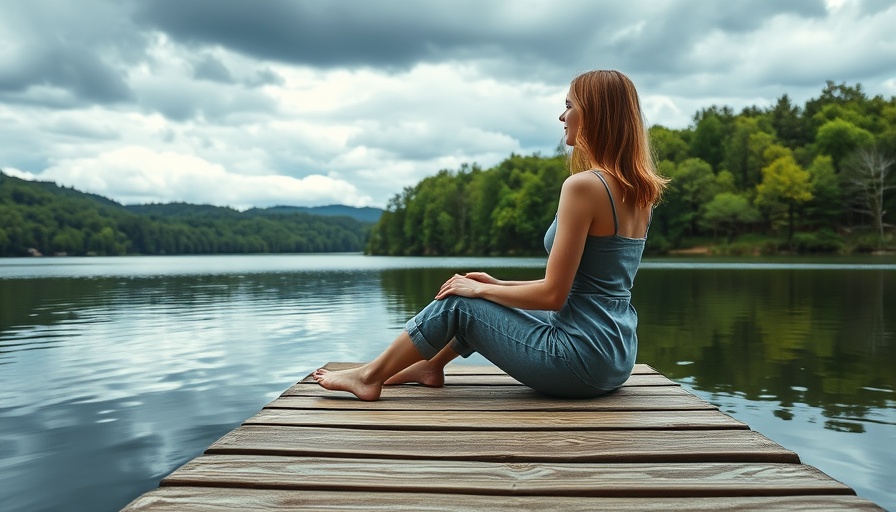 Woman meditating on dock by serene lake, rules of meditation.