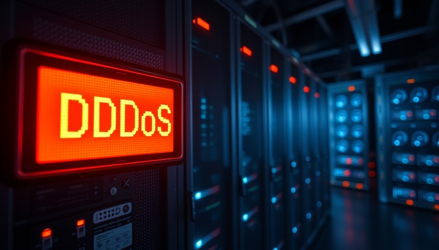 DDoS attack alert screen in a dark data center, online betting security.