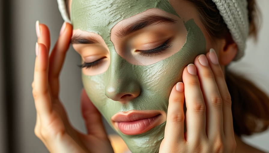 Woman applying a green face mask at home, beauty tips for busy women.