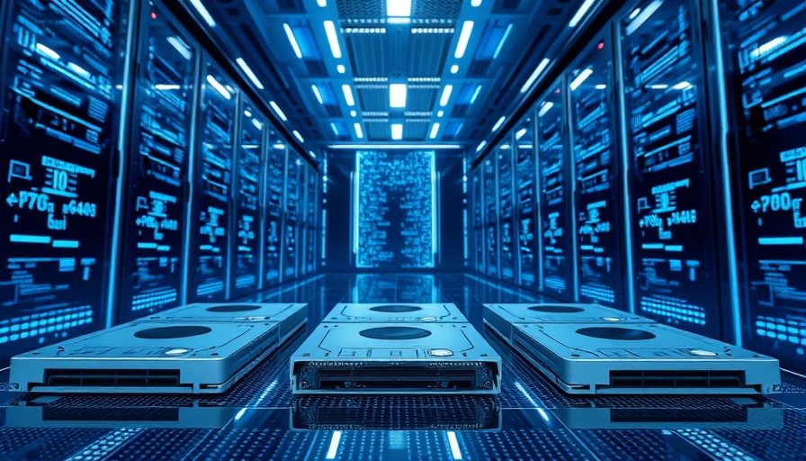 128TB SSD technology showcased in a futuristic data center environment.