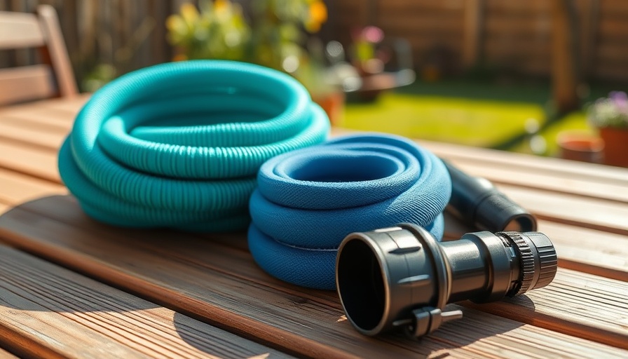 Variety of best expandable hoses on garden table.