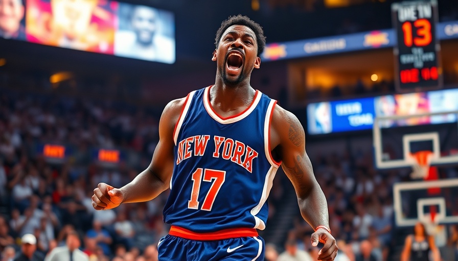 NBA Playoffs Knicks player celebrates during game against Celtics.