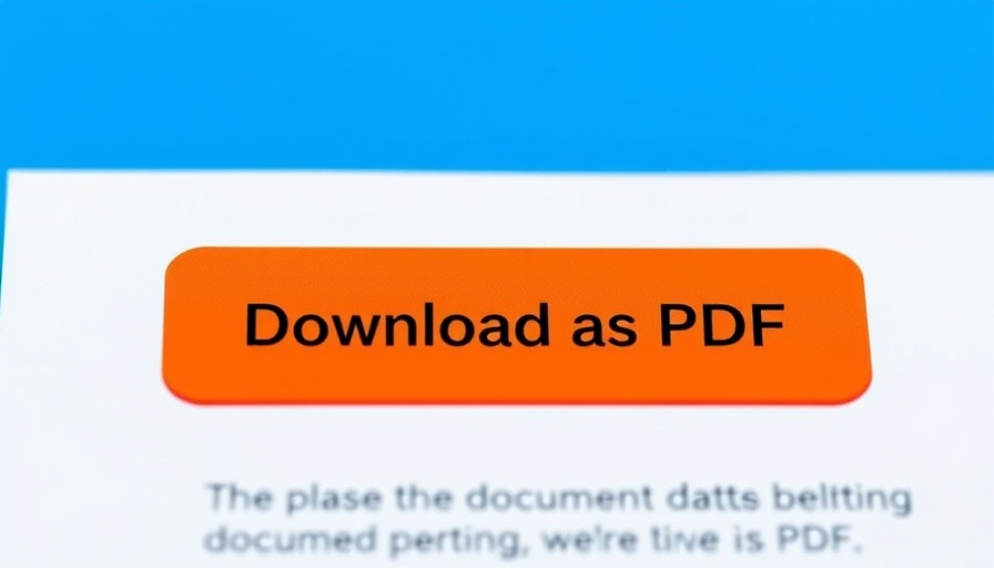 Document interface with PDF export option in modern UI.