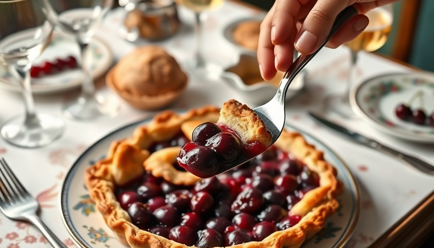 Best Cherry Recipes - Elegant cherry pie with aperitif and coffee.
