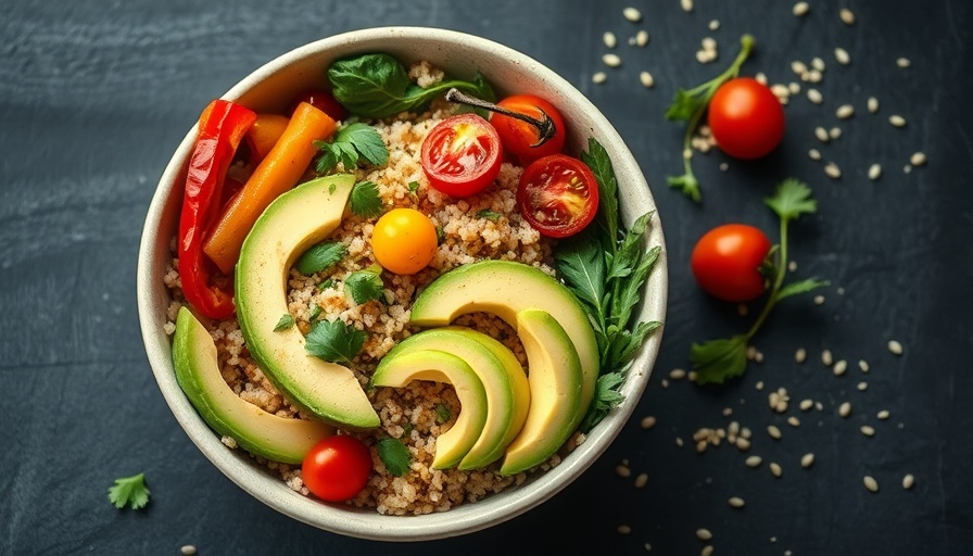 Colorful plant-based meal for Crohn's disease treatment.