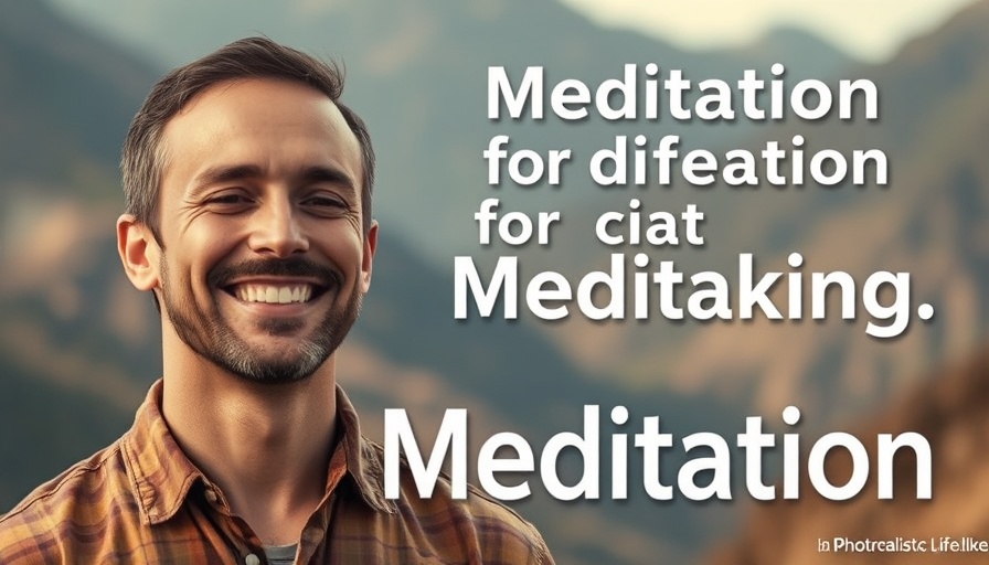 Mindfulness for decision making meditation graphic with a smiling man.