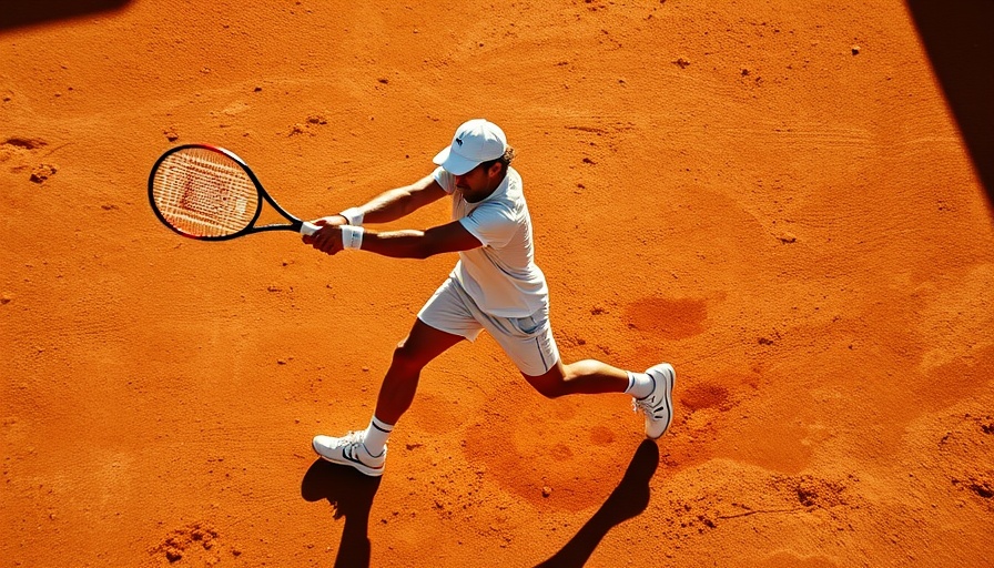Alcaraz executing a powerful shot at the French Open.