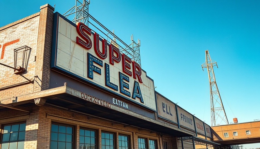 Vintage industrial building in Kansas City under clear blue sky.