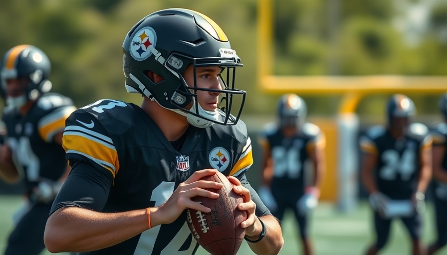 Steelers Balance: Focused player in Steelers uniform throwing football.