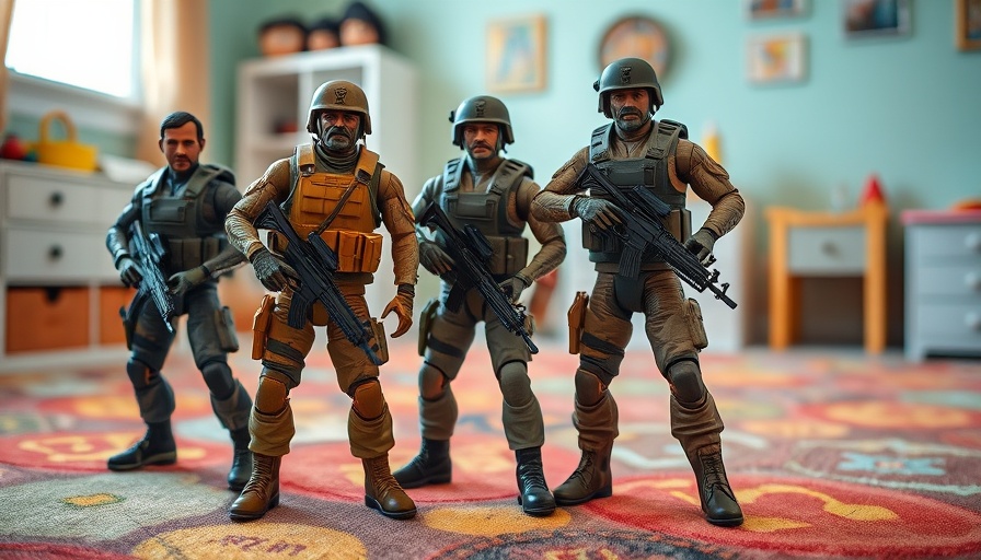 ChatGPT-powered toys, action figures in child's colorful room.