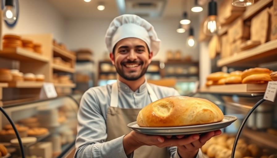 Bosnian Bakery Kansas City: Baker with traditional pastries.