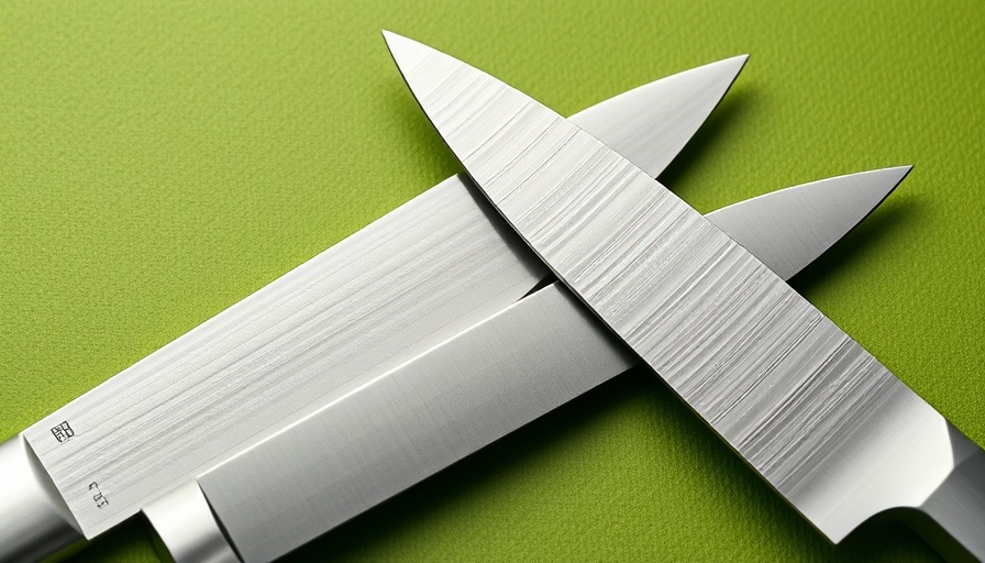 Sleek modern knives for home cooks, essential knife set, photorealistic design.