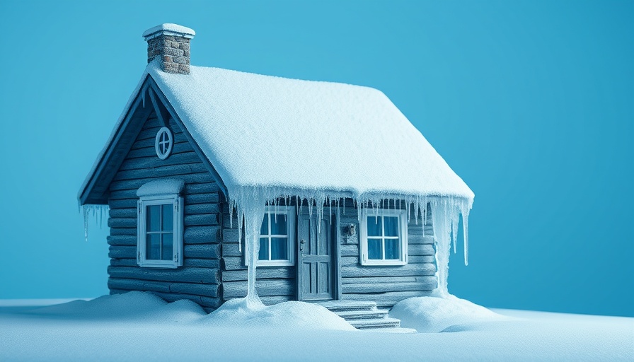 Frozen house with icicles symbolizing cooling tips for homes