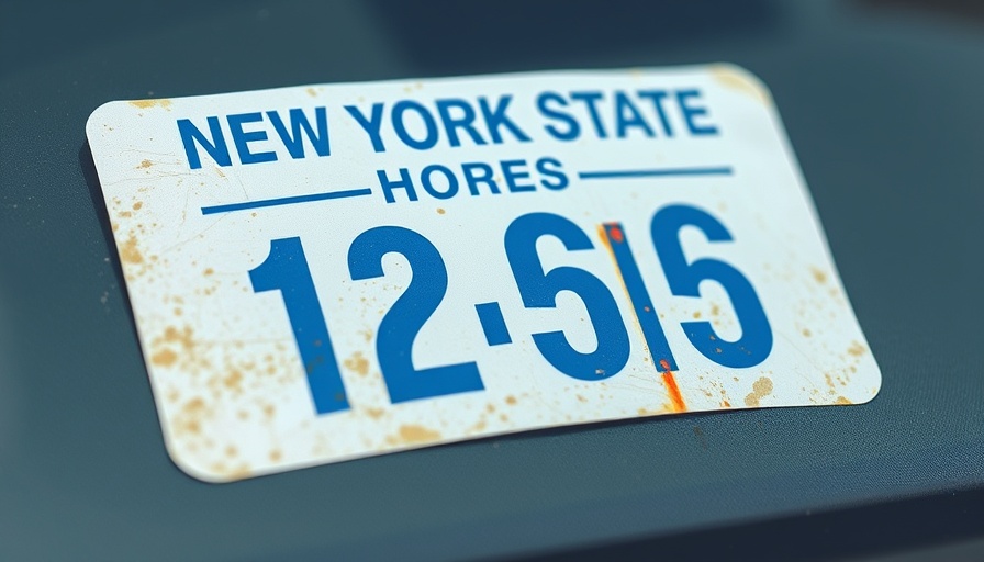 Close-up of New York vehicle inspection sticker on windshield.