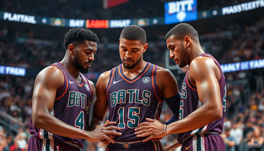 Pacers players support injured teammate Haliburton on court.