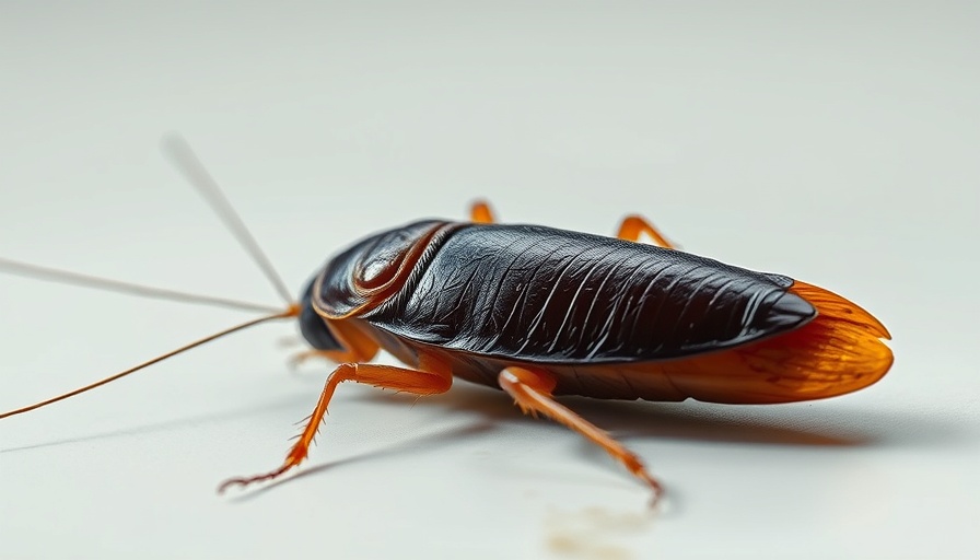 Dead cockroach on surface representing boric acid pest control.