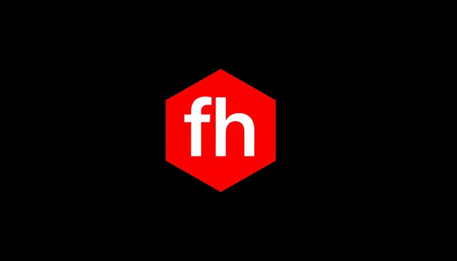 Bold red hexagon logo with 'fh' letters, minimalist design.