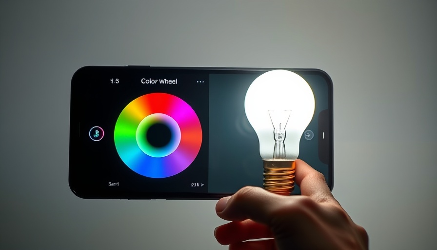 App interface controls LED light brightness wirelessly.