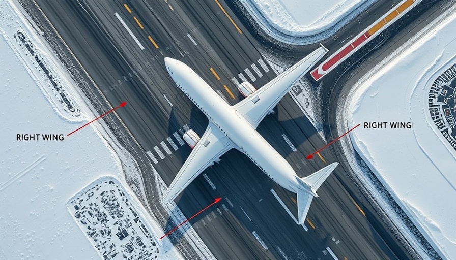 Aerial view of aviation incident with runway labels showing recent aviation incident updates.
