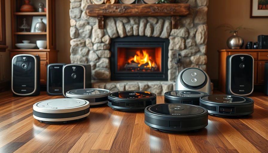 Collection of robot vacuums on hardwood floors in a cozy room.