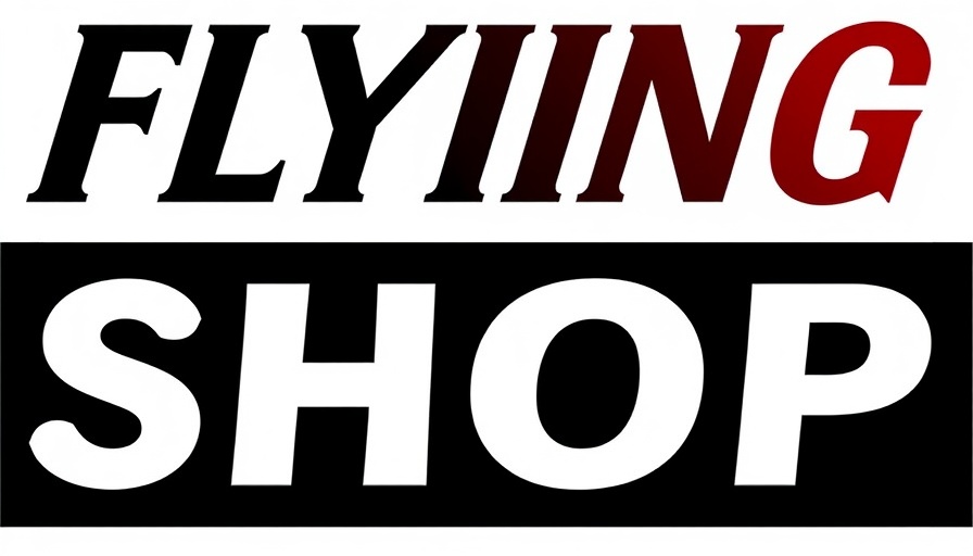 Learn to fly with Flying Shop logo in bold black and red text.