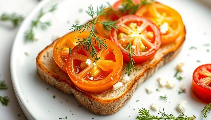 Vibrant plate of fresh tomato recipe with dill garnish