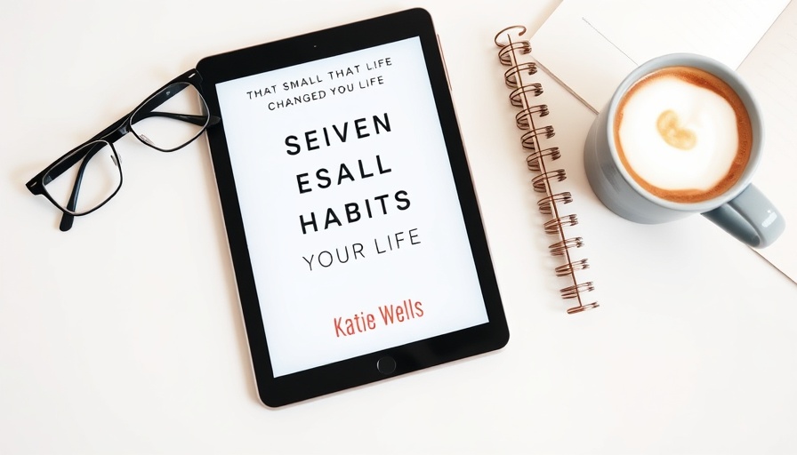 Tablet with book cover and coffee on a desk.