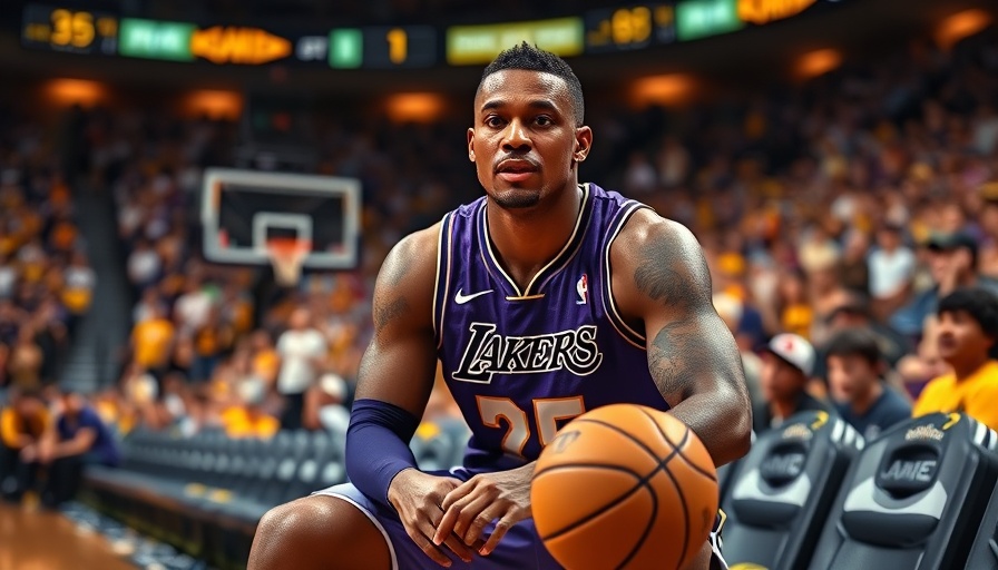 LeBron to Luka NBA transition depicted by a basketball player on Lakers bench.