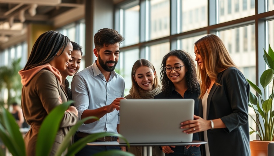Professionals collaborating on AI ROI for tax in modern office.