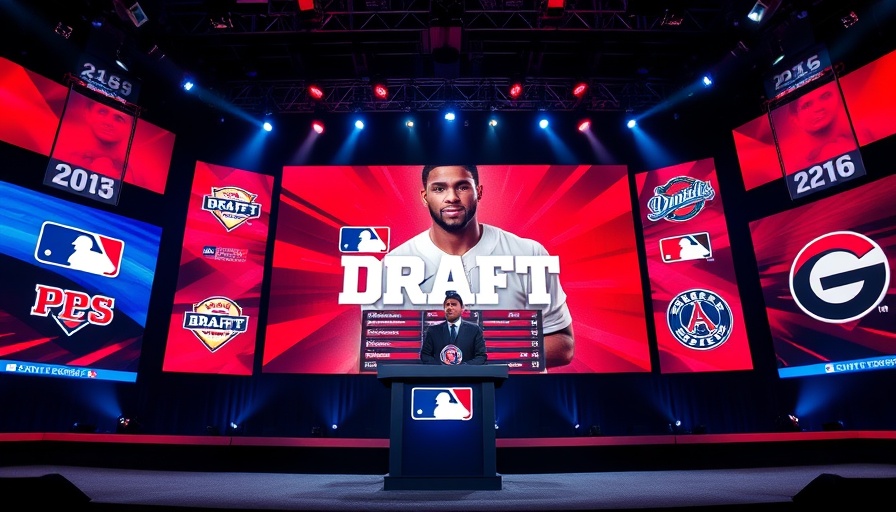 MLB Draft Day 1 Picks event with commissioner at podium.