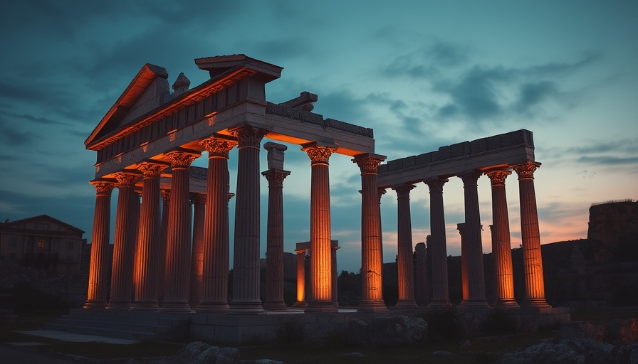 Transformed Rome 2025 Jubilee: Illuminated Roman ruins in twilight.