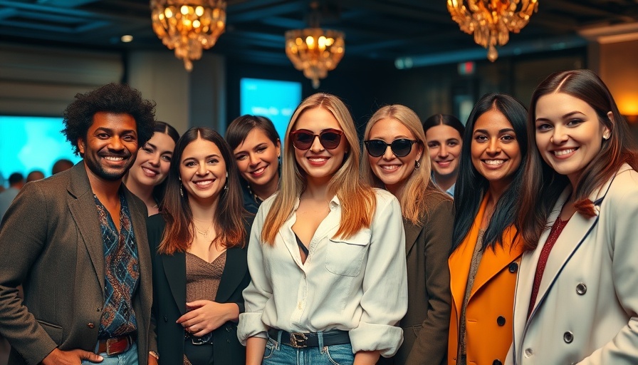 Stylish group at British fashion event, next British fashion era.