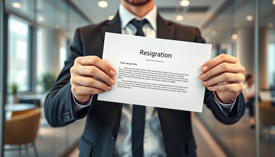 Professional handing over resignation letter during Great Resignation.