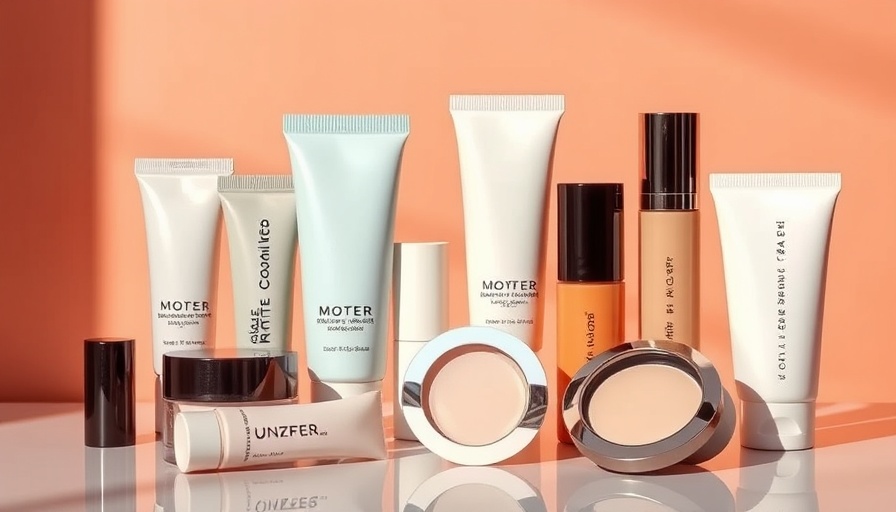 Top primers for oily skin displayed on coral background.