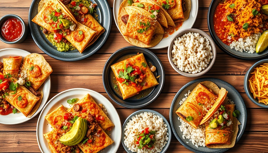 Ponak's 50th Anniversary Celebration with Mexican dishes on display.
