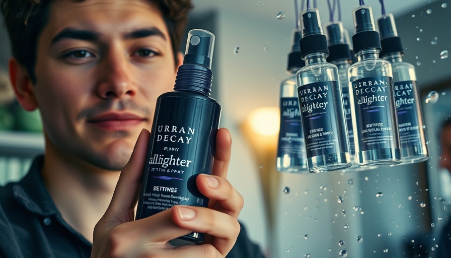Urban Decay All Nighter Setting Spray reformulation in vibrant display.
