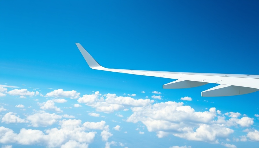 Modern airline logo with airplane wing and blue sky, related to learn to fly.