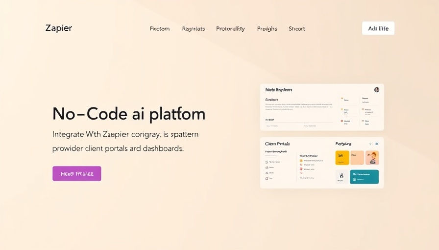 Interface of a No-Code AI platform with Zapier integration, highlighting app development features.