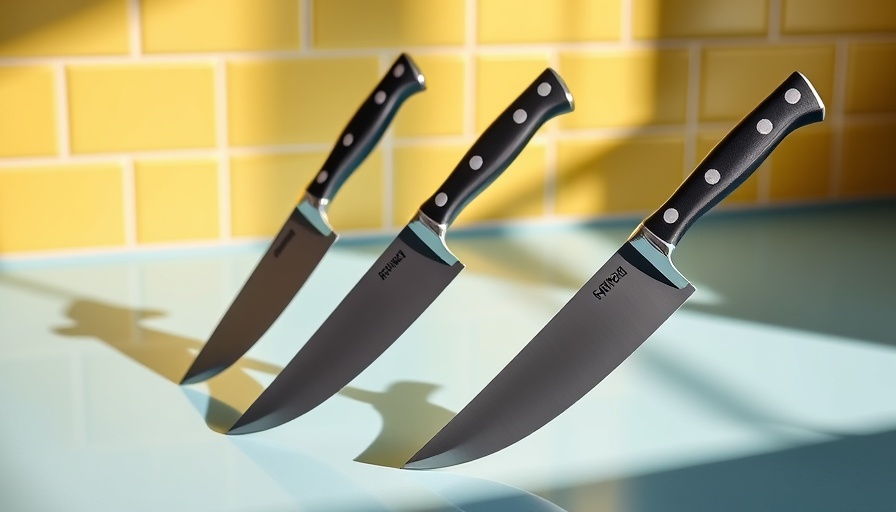 Elegant kitchen knives in a modern kitchen setting, highlighting spending considerations.