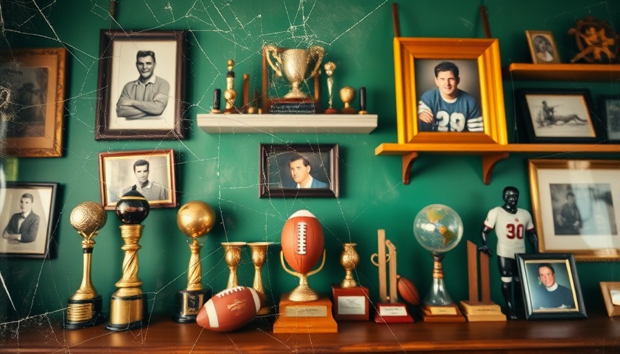 Impact of youth in football, vintage memorabilia collage.