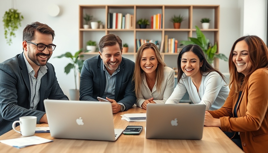 Diverse employees collaborating in a modern office setting, discussing an employee retention plan.