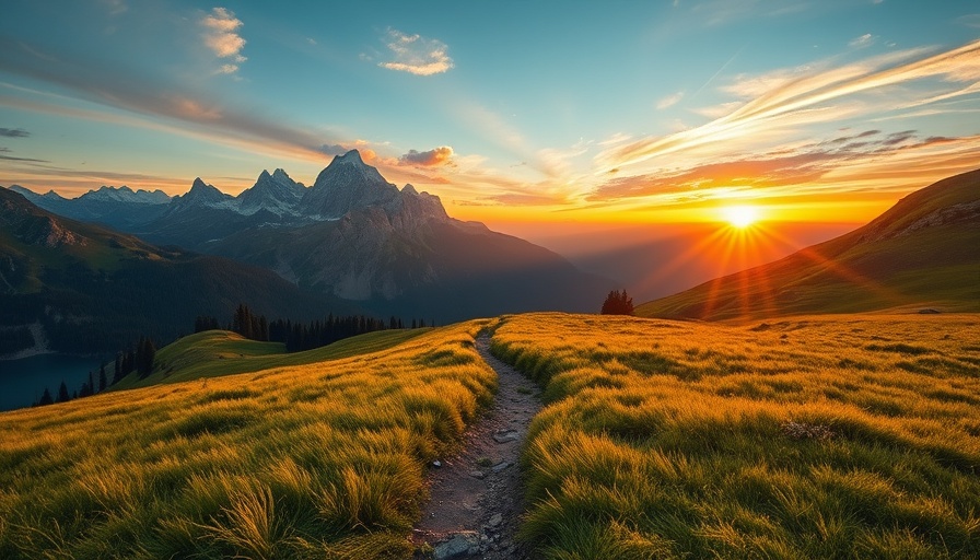 Forked mountain path at sunrise symbolizing choices and transformation.