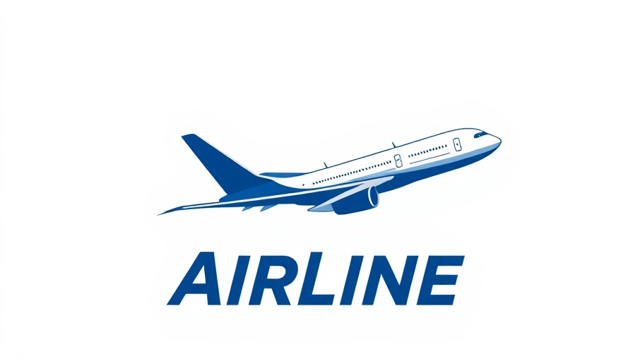 Stylized airline logo with airplane wing graphic in cloudy sky for learn to fly.