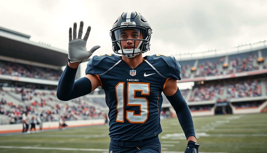 Dynamic athlete waving post-game, reflecting on trade news.