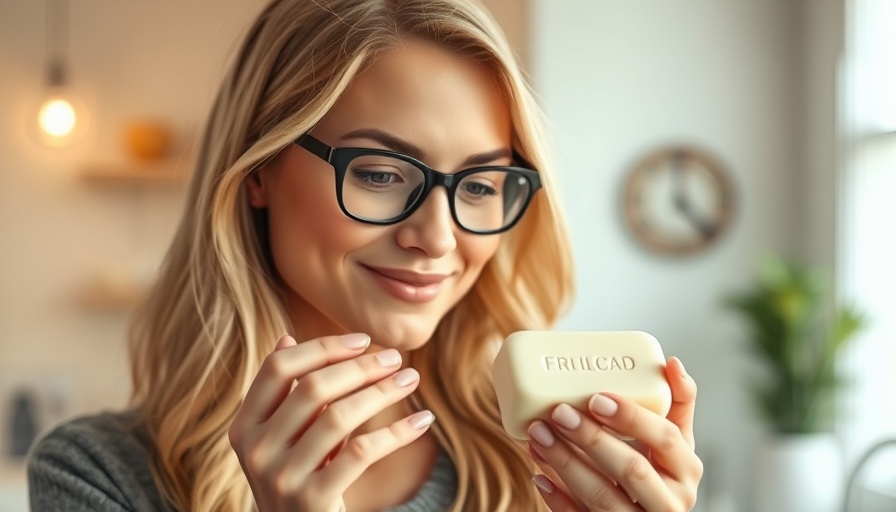 Woman holding exfoliating bar soap, best exfoliating bar soaps