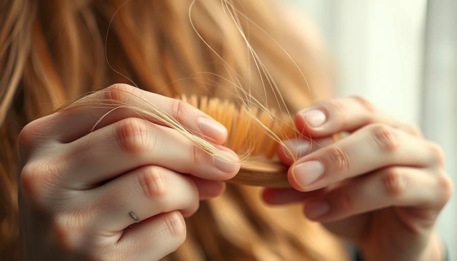 Close-up of hairbrush with hair, depicting hair loss prevention.