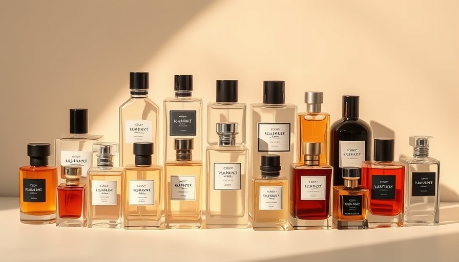Stylish 2025 fragrance box with diverse perfume collection and minimalist backdrop.