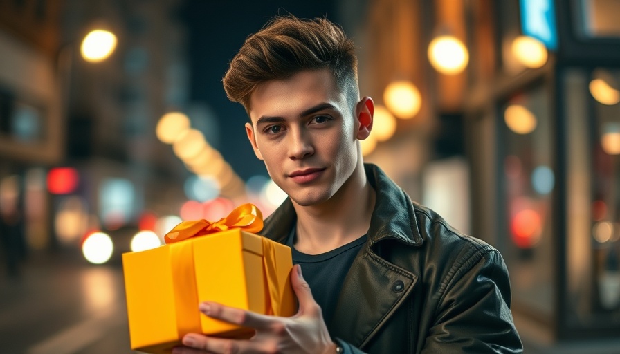 LuxExperience forecasts 2026 transition year with stylish man holding gift box.