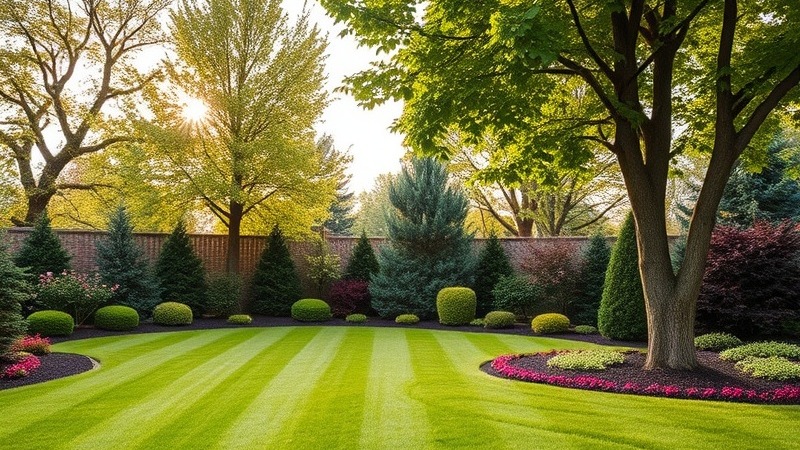 Beautiful mowed yard with lush green grass and tidy edges.